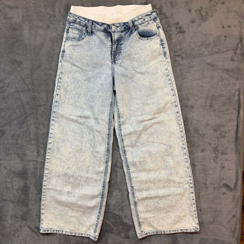 Vanilla Star Denim Jeans Acid Wash Straight Leg Size M